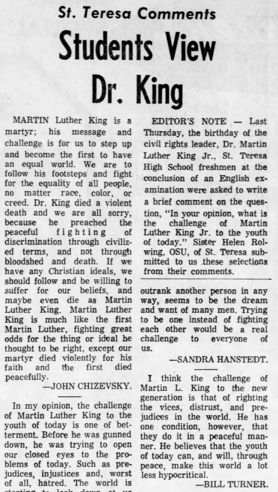 Students View Dr. King